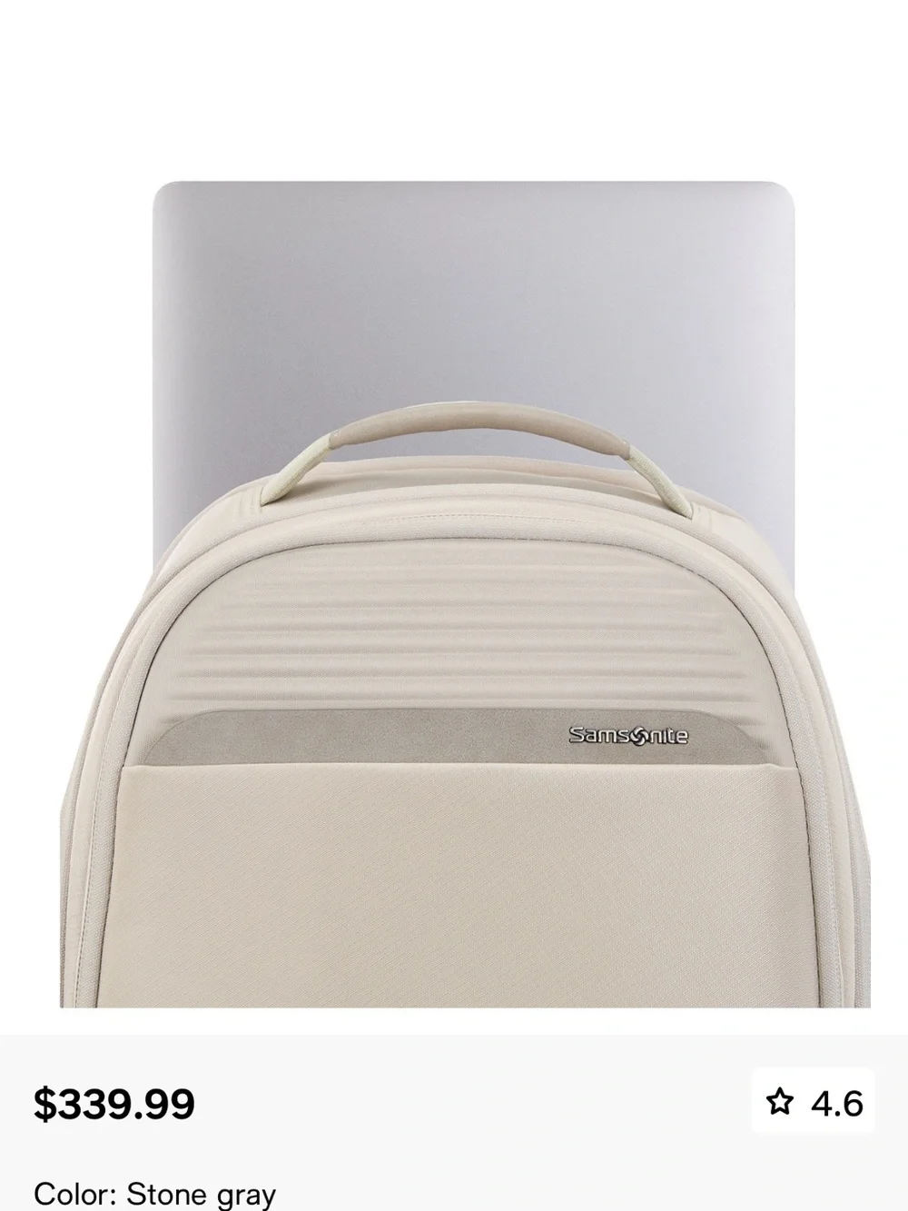 New with Tags!!!! Samsonite Stone Gray Paralux Everyday Backpack